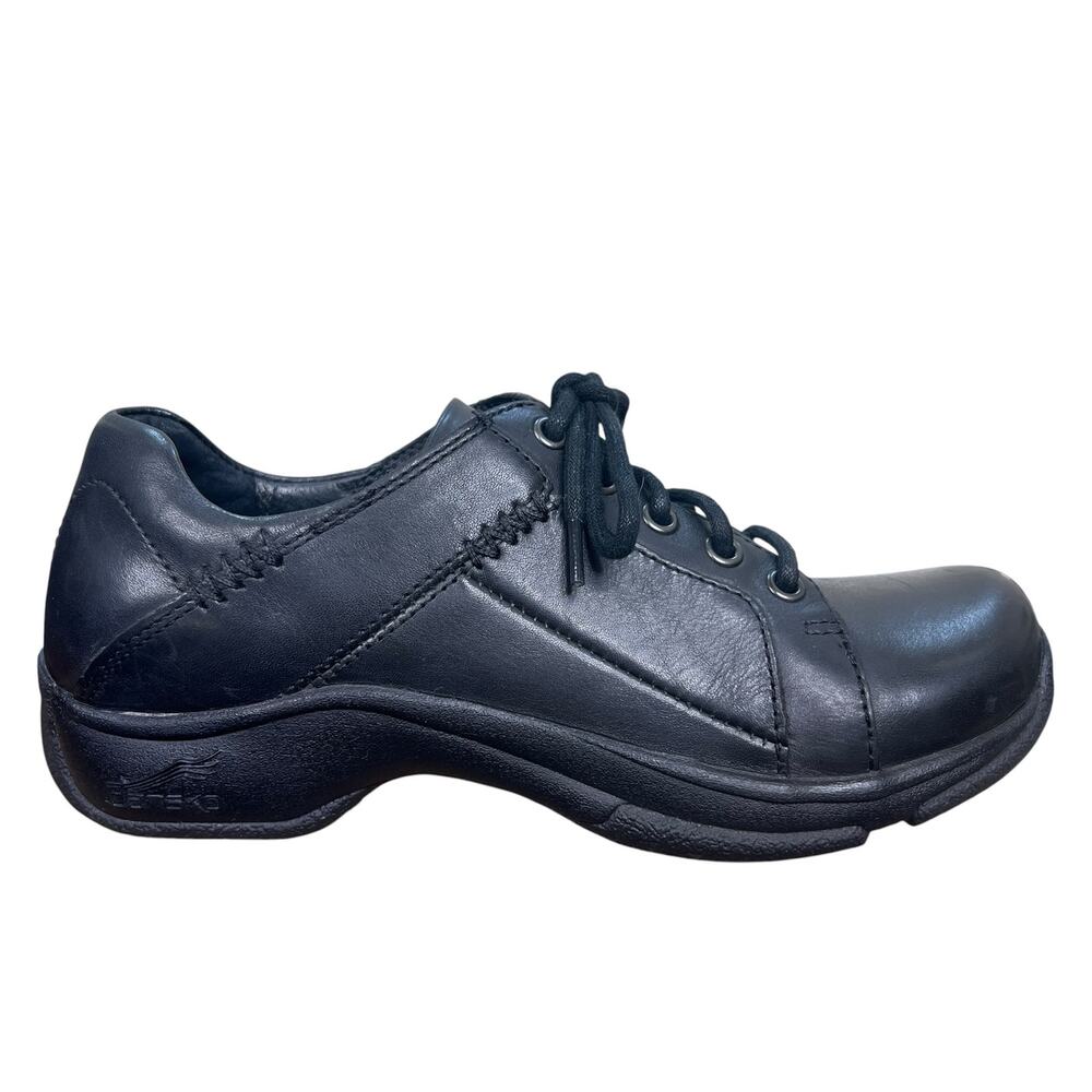Dansko Women’s Black Leather Walking Sneakers Size 38 US 7.5-8